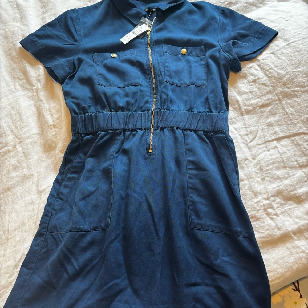 Jcrew Chino Blue Zipper Dress